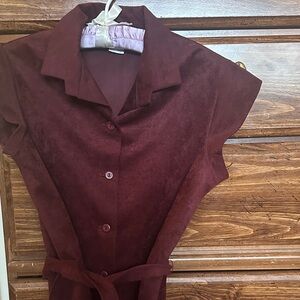 Purple Brown Belted Top